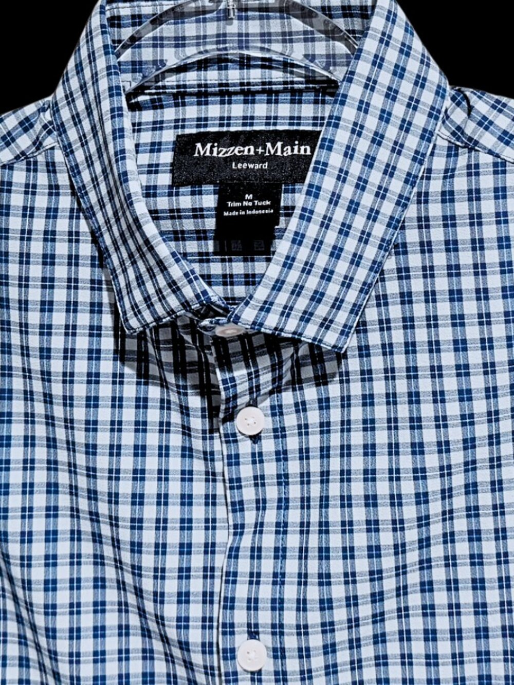 Mizzen Main Leeward Cobalt Ben Plaid No Tuck Dress Shirt NWOT - Picture 8 of 9